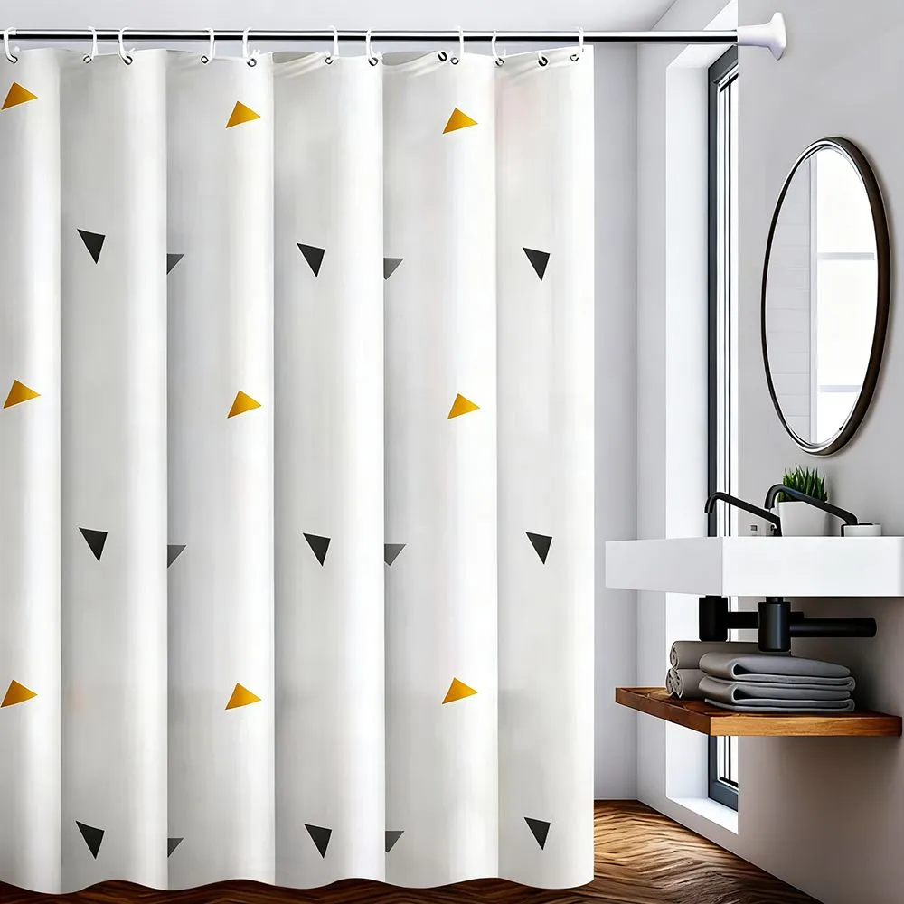 Shower Curtains for Bathroom with Hooks - Don't Include Telescopic Pole