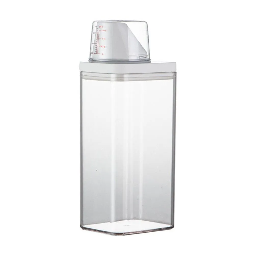 Home Laundry Washing Powder And Soap Container With Measurer Cup Lid 1.9L