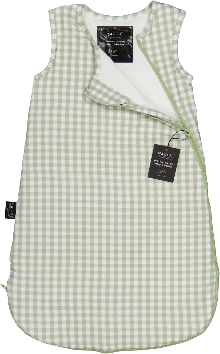 MACCIE Winter Bamboo Baby Sleepsack l Fern Green Gingham