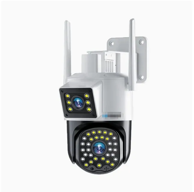 Dual-Lens Linkage Wireless Security Camera White, 1 Piece