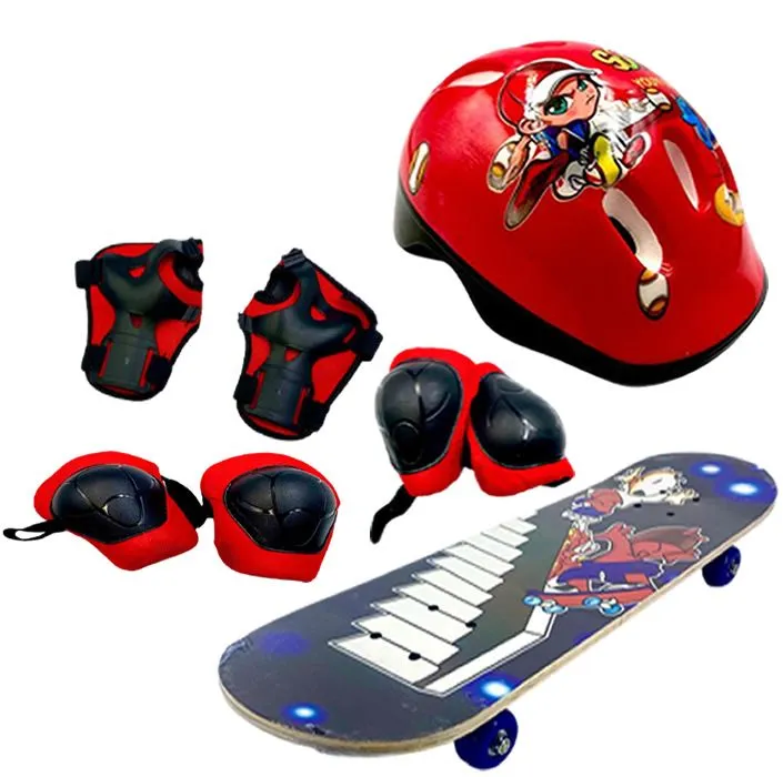 Urban Skateboard (70cm) With Protective Gear For Kids