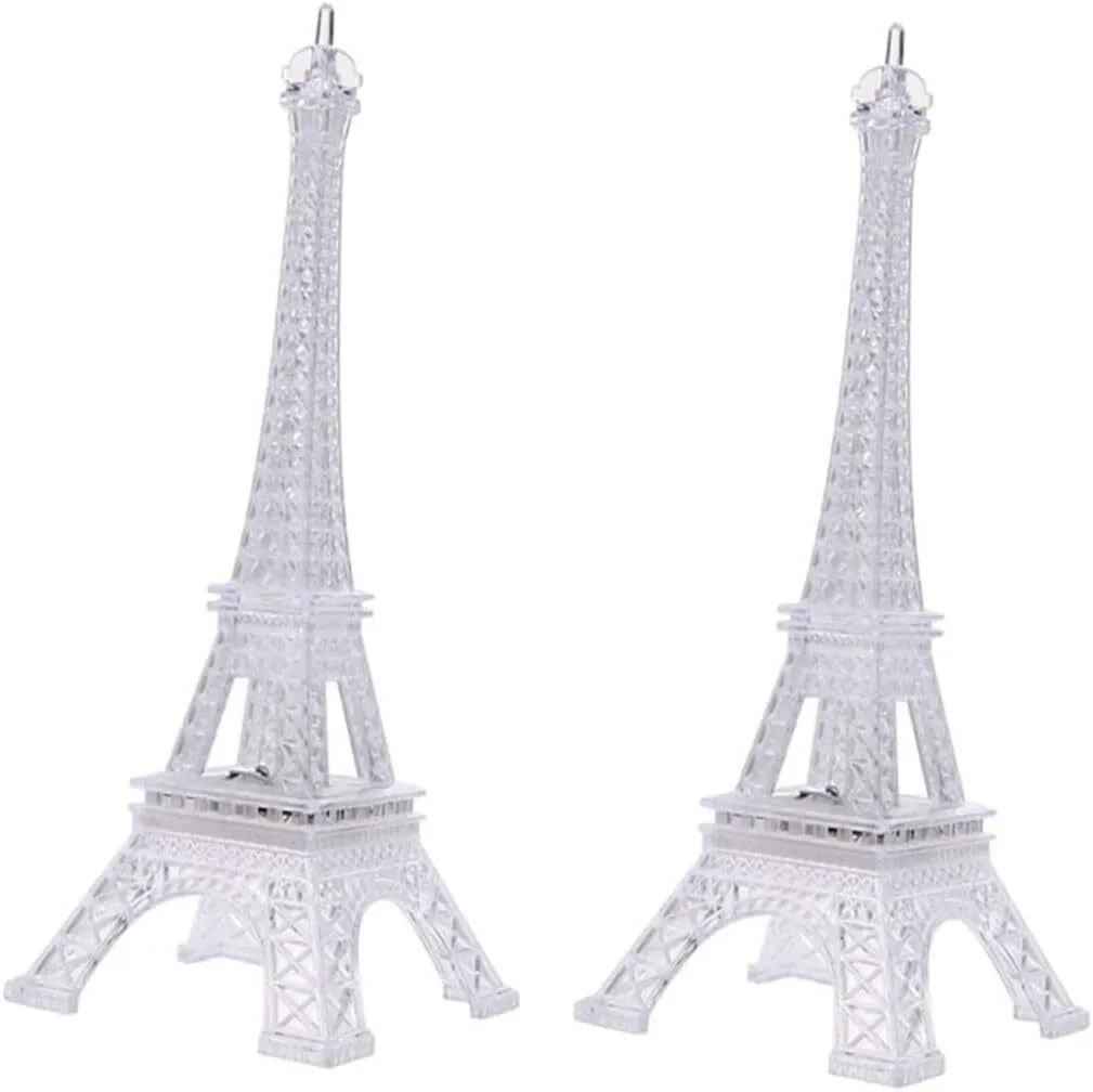 2Piece LED Night Light Eiffel Tower Table Lamp Colorful Romantic Desk