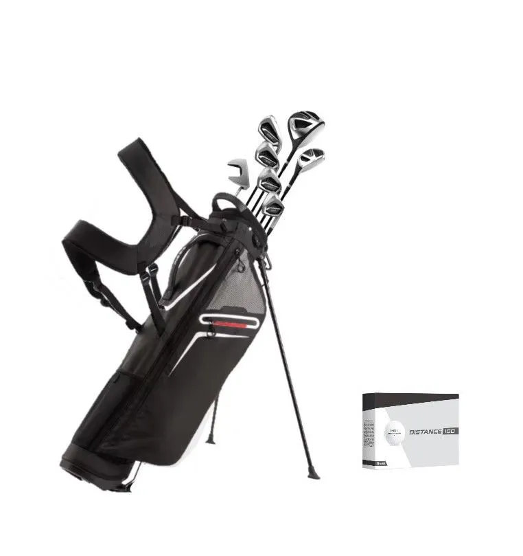 Ultra-lightweight Stand Bag with 7-Club Graphite Adult Golf Set - Black