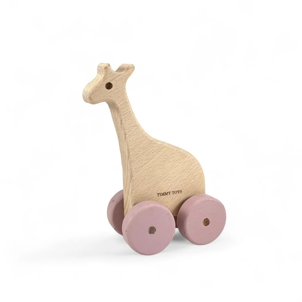 Timmy Toys Wooden Giraffe Toy Wheely - Pink