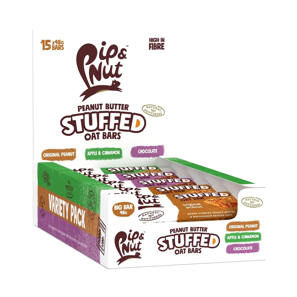 Pip & Nut Variety Peanut Butter Stuffed Bars 48g x 15