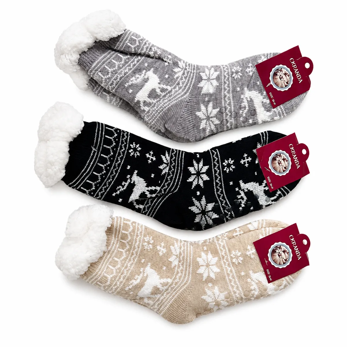 3 Pairs Unisex Thermal Winter Socks Warm Assorted Colour