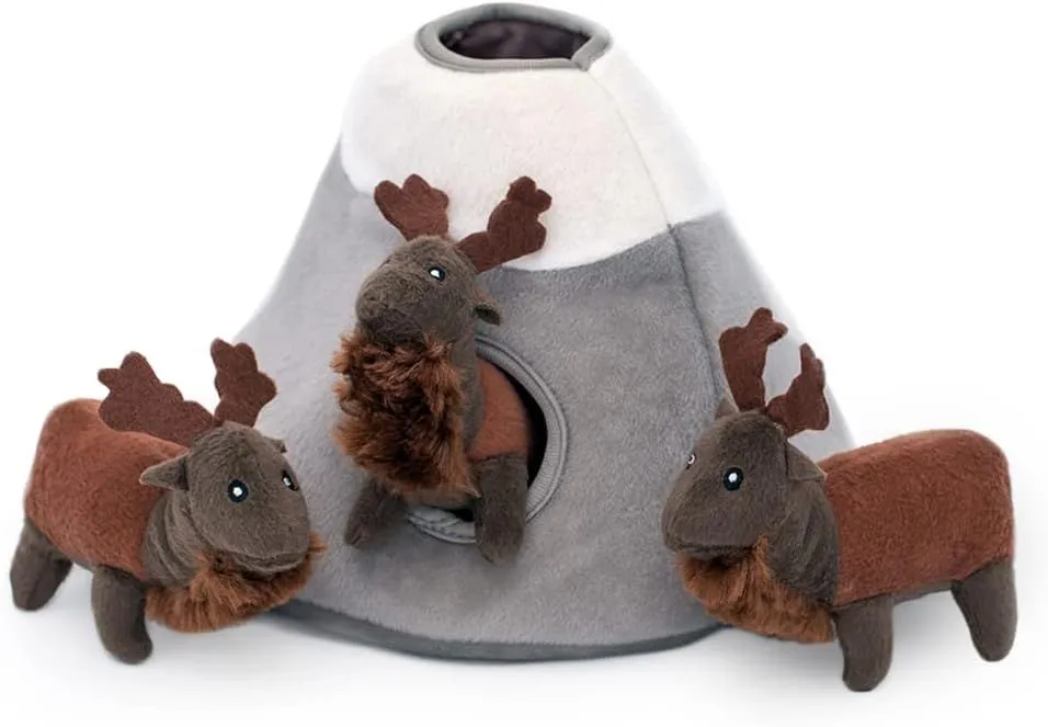 ZippyPaws Zippy Burrow Interactive Hide & Seek Dog Toy - Elk Mountain