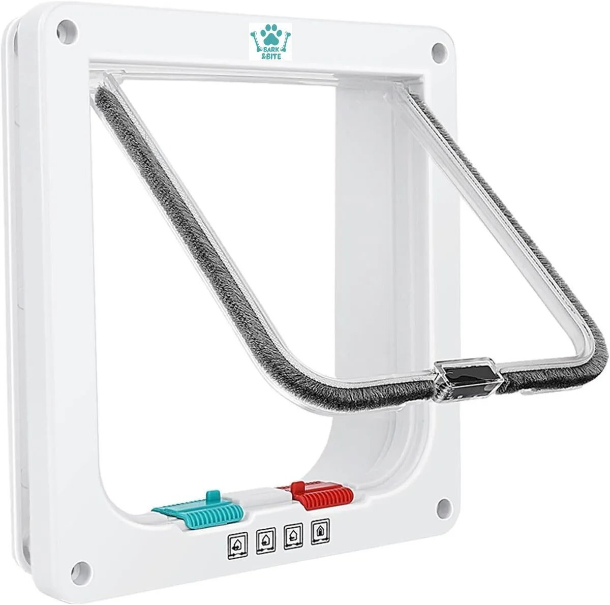 Bark&Bite Pet door, 4 Way Locking Flap Door for Interior Exterior Doors