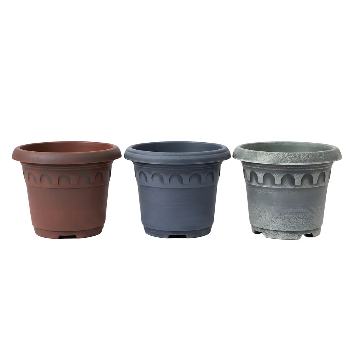 3-pieces Mixed Colour Planters 20x15cm Indoor/Outdoor Pots
