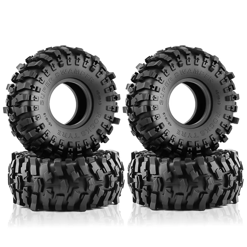 4PCS 118mm 1.9 Rubber Tire Wheel Tyres for 1/10 RC Crawler Car Traxxas TRX4