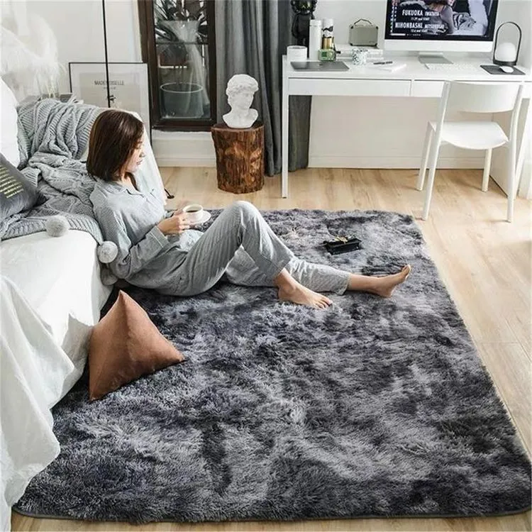 Rugs Fluffy Carpets Grey Mix