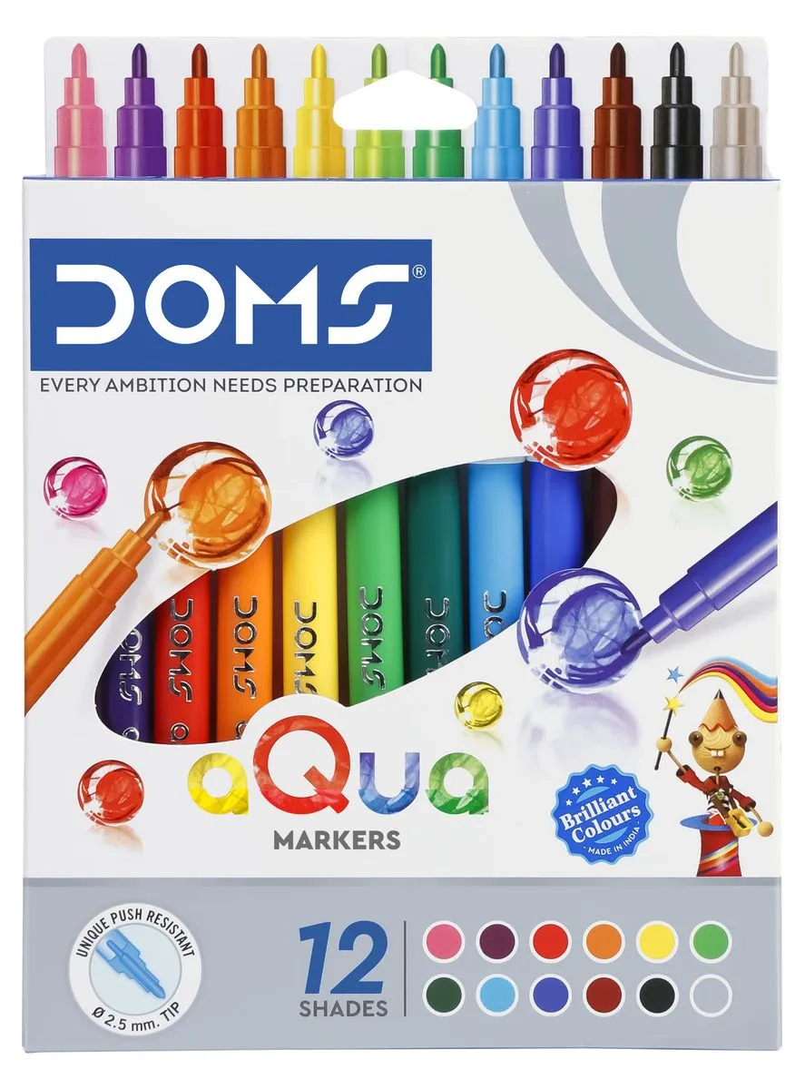 Doms Aqua Watercolour Pens 12 Pc