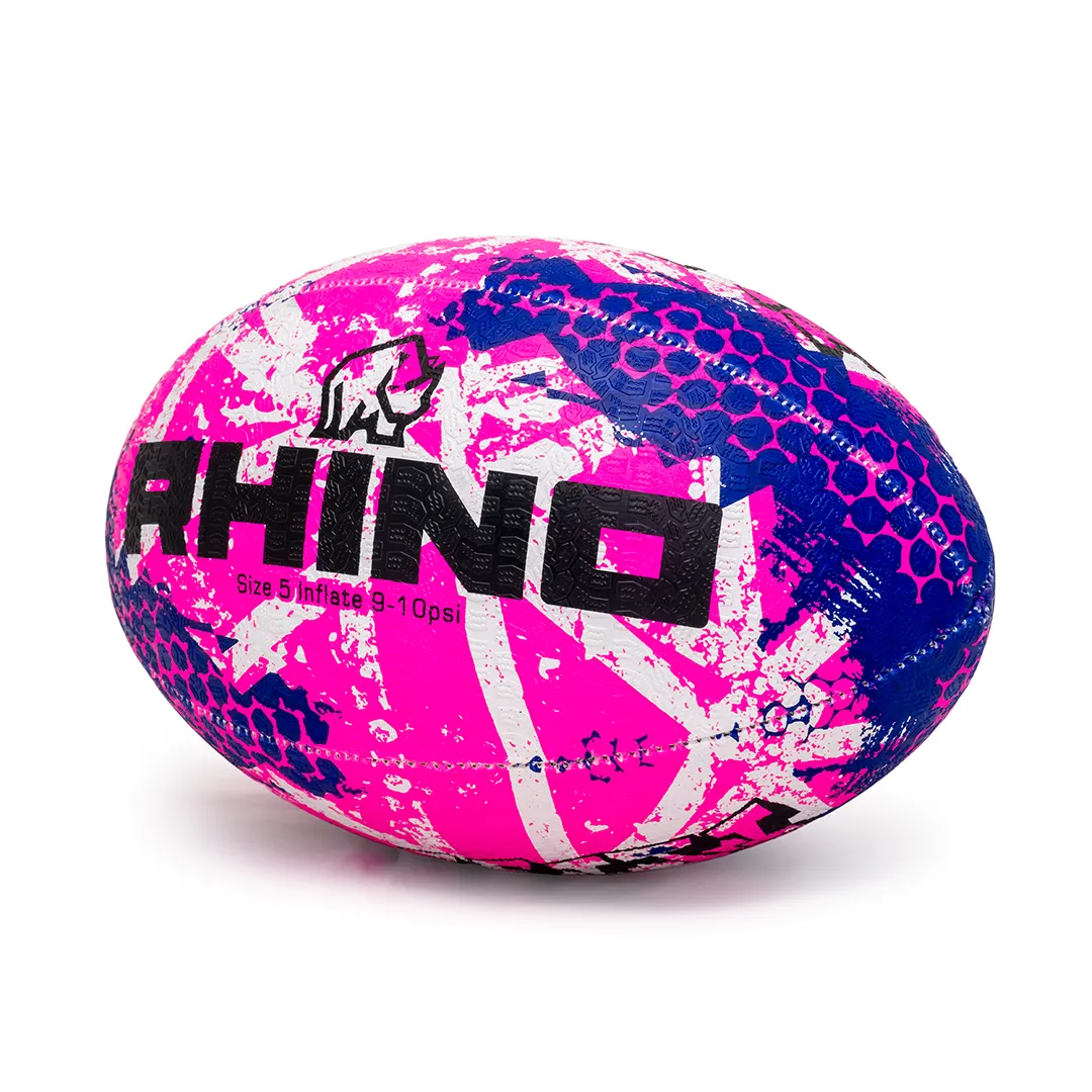 Rhino Rugby Ball - Graffiti - Pink