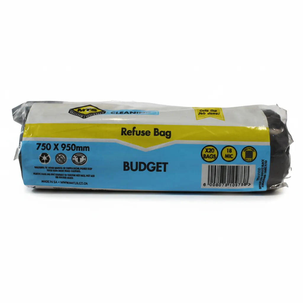 Heavy Duty Black Refuse Bags 95x75 cm 20 Piece