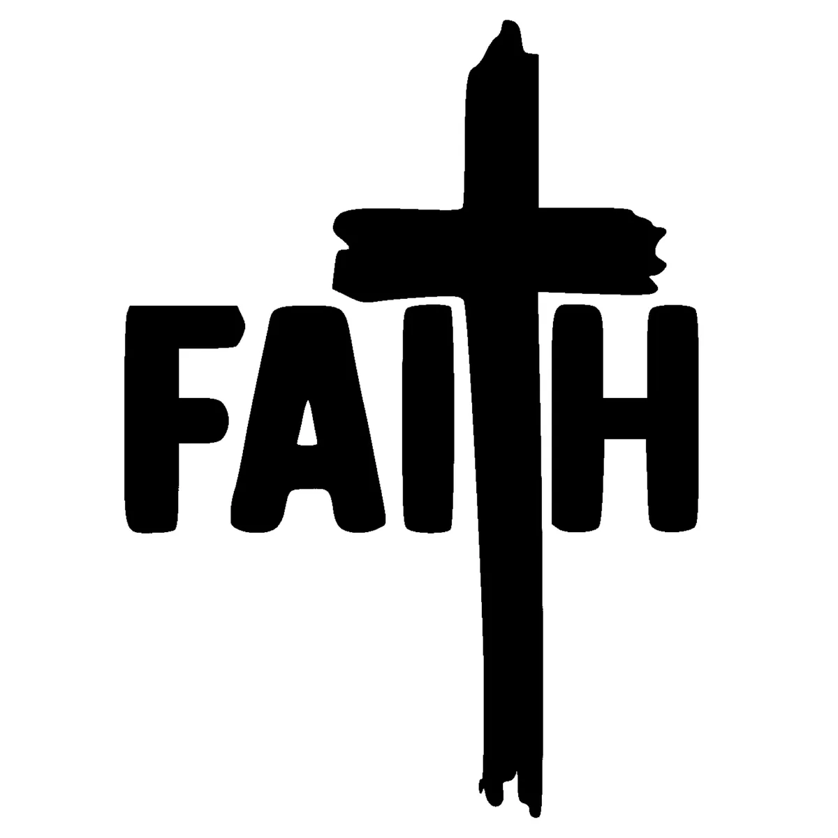 TrendSpire Jesus Faith Vinyl Stickers - Set of 4 - Black