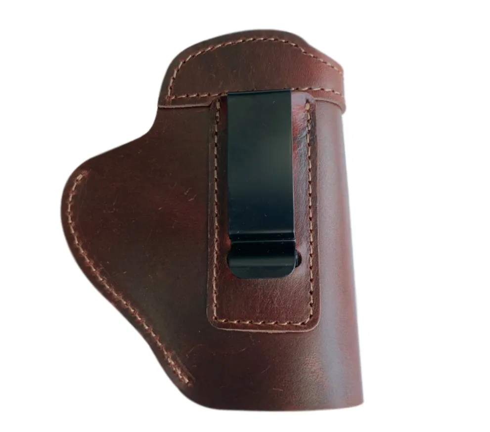 Gun Holster Genuine Leather Brown for 9mm Handgun