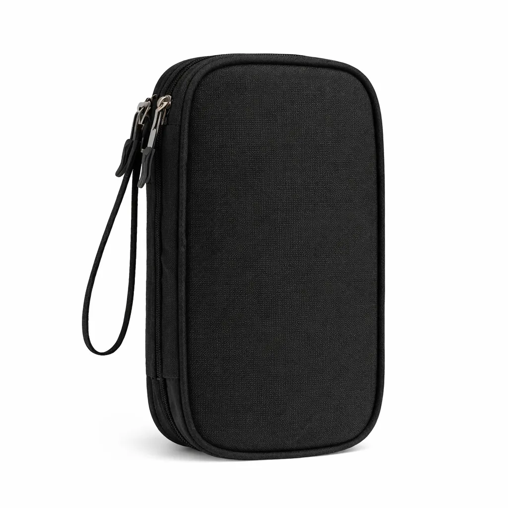 Electronic Cable Organiser Bag Travel Storage Case for Charger Black