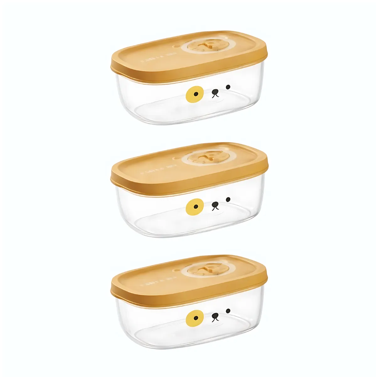 3 Pack - Animal Print Lunch Boxes For Snacks & Meals - Gold