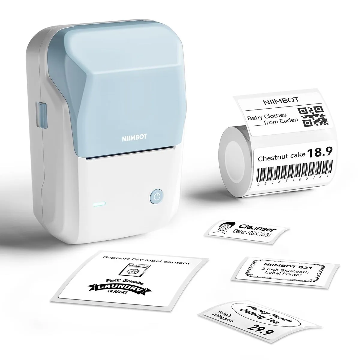 Niimbot - B1 - Thermal Label Bluetooth Printer Incl Label (50x30mm) - Blue