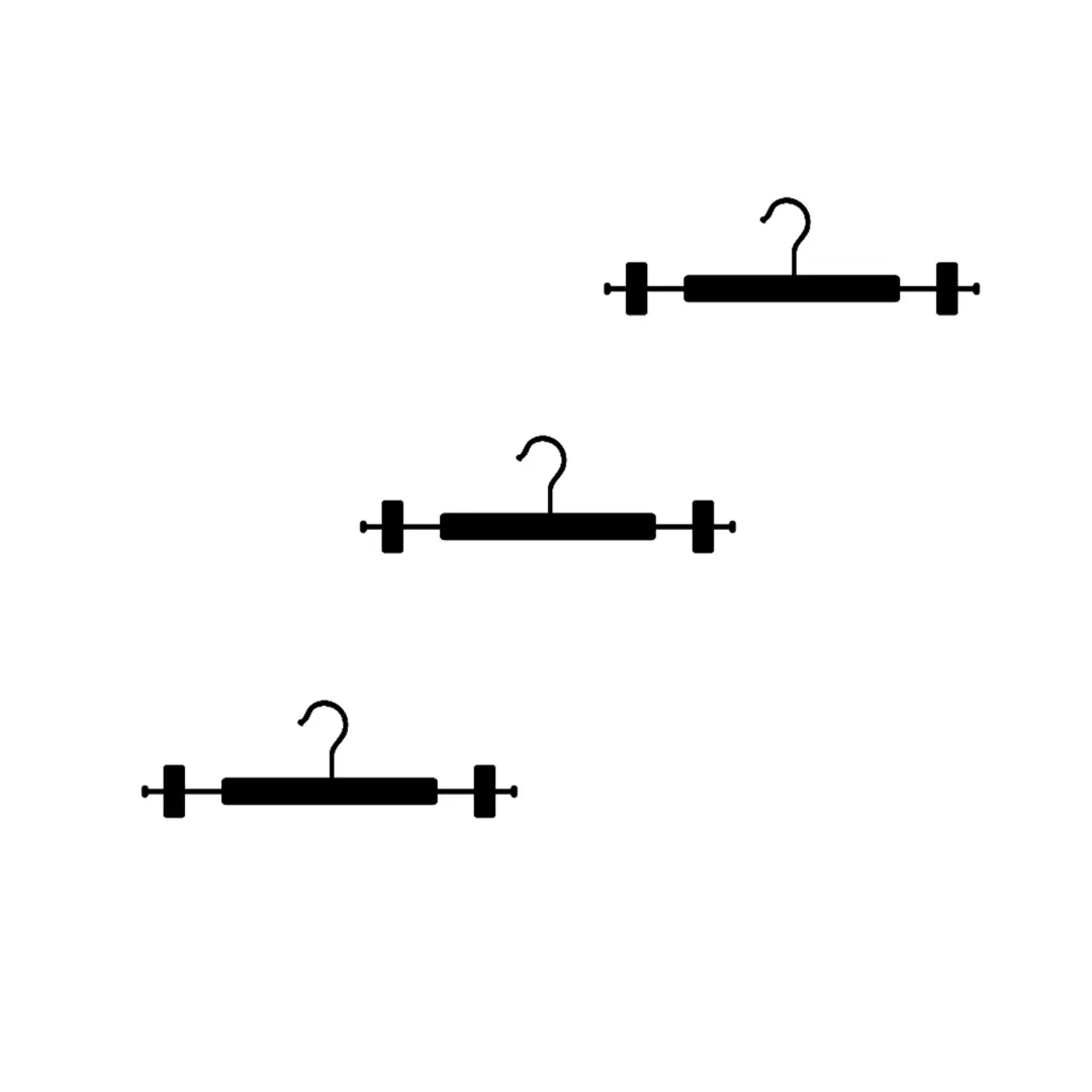Black Wooden Skirts/ Pants Hangers, Set Of 3