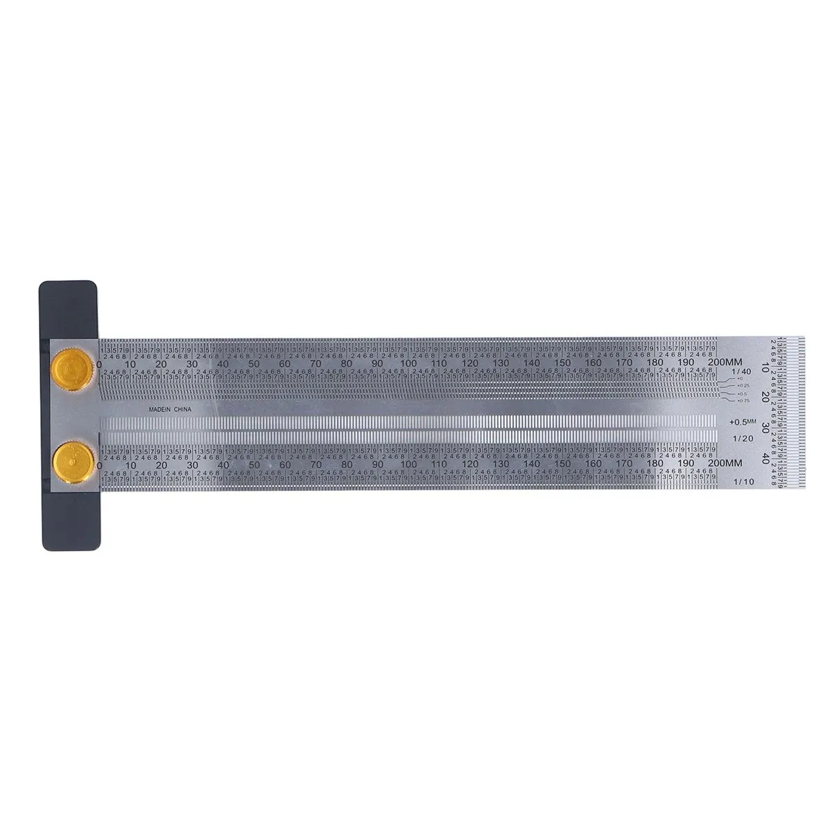200mm High-Accuracy Right-Angle Scriber Ruler