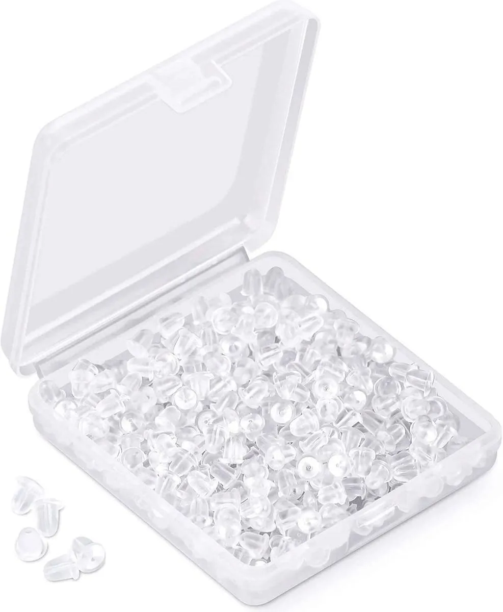 Silicone Earring Backs Earring Backings 1200 Piece Soft Clear Ear Safety Back
