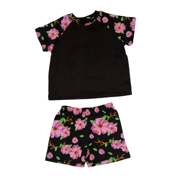 Baby/Toddler/Kids Summer Pajamas for Girls-Pink Floral