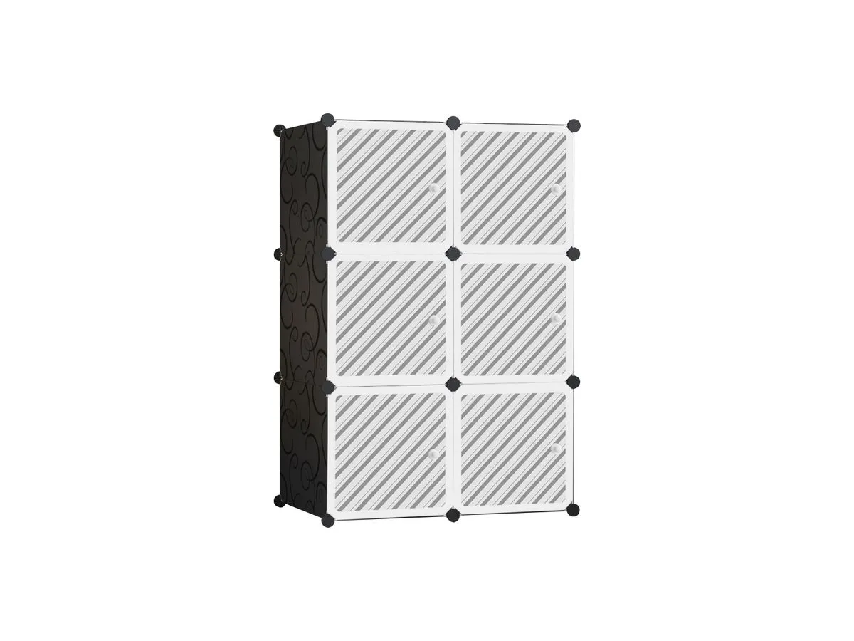 DIY Magic 6 Cube Wardrobe Large Capacity Creative Storage Cabinet - Black