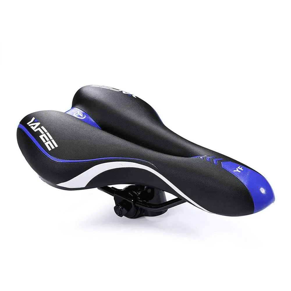 Shock Absorbing MTB Bike Hollow Saddle Seat Bicycle Cycling Seat - Blue