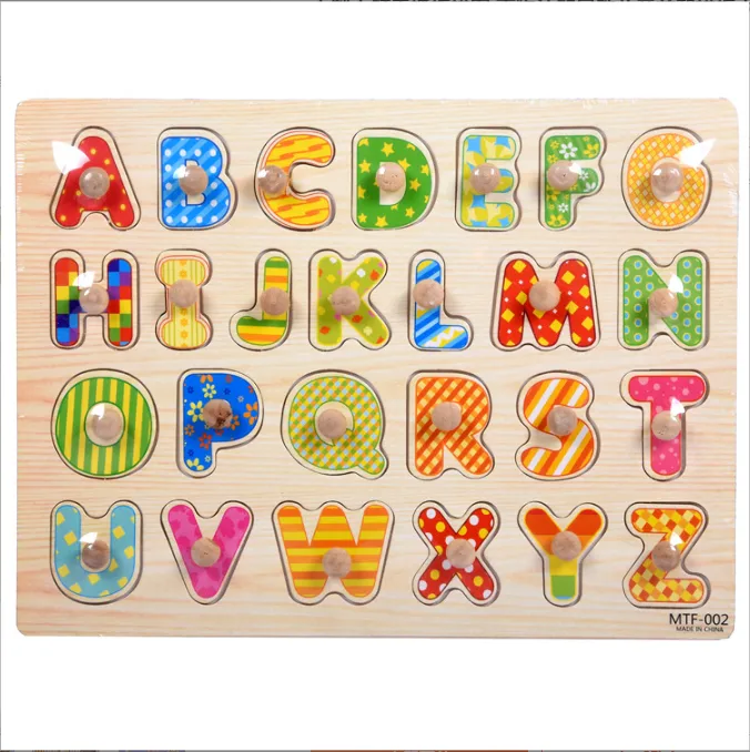 Wooden Peg Puzzles - Letters (26 pieces)