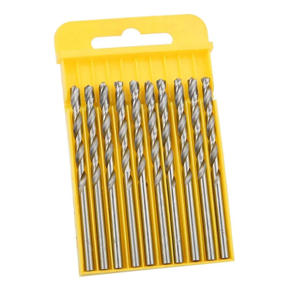 10Pcs HSS Spiral Drill Bits 4.0mm Straight Shank