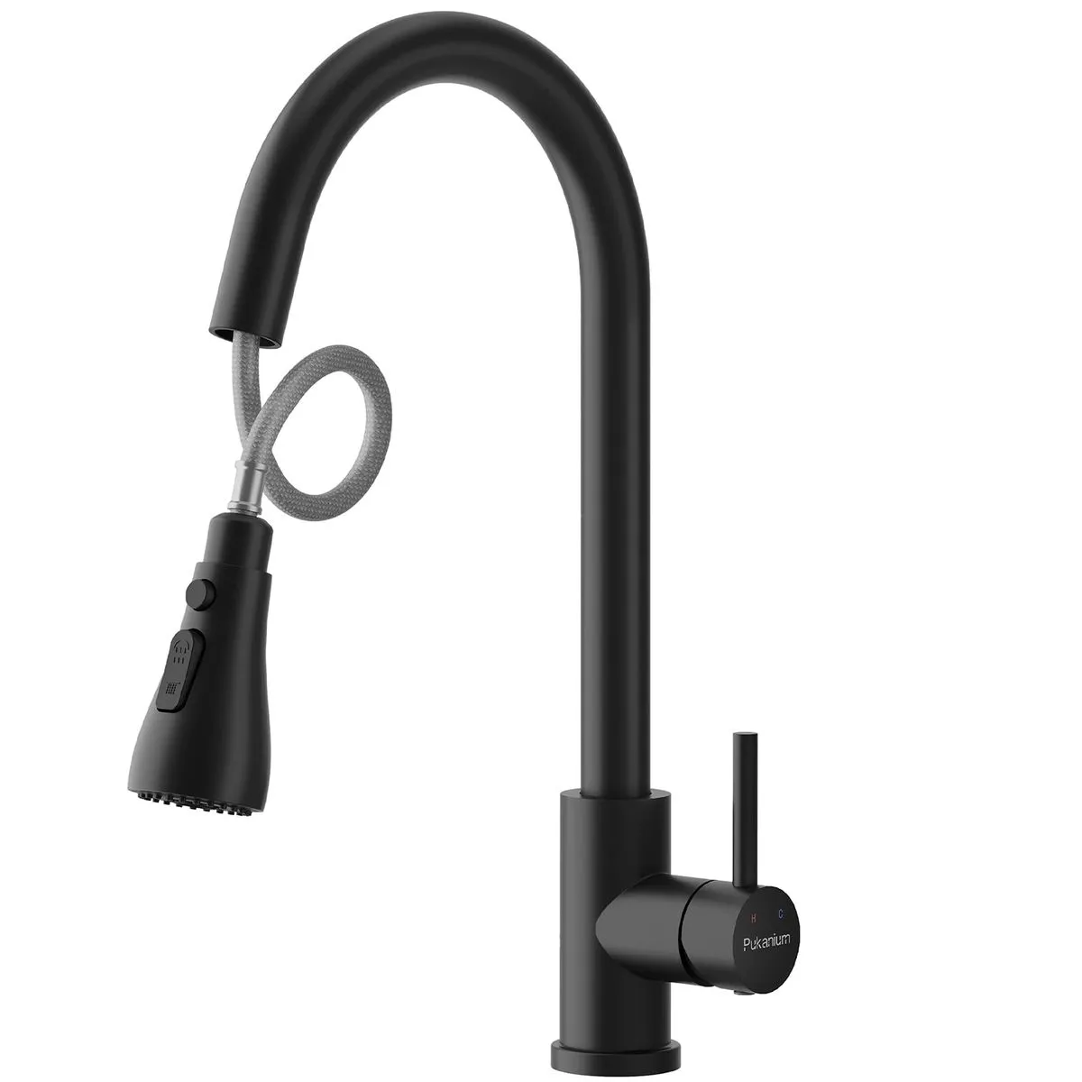 MEBUPOL Kitchen Tap with Pull Out Spray,Stainless Steel Kitchen Sink Taps - Black