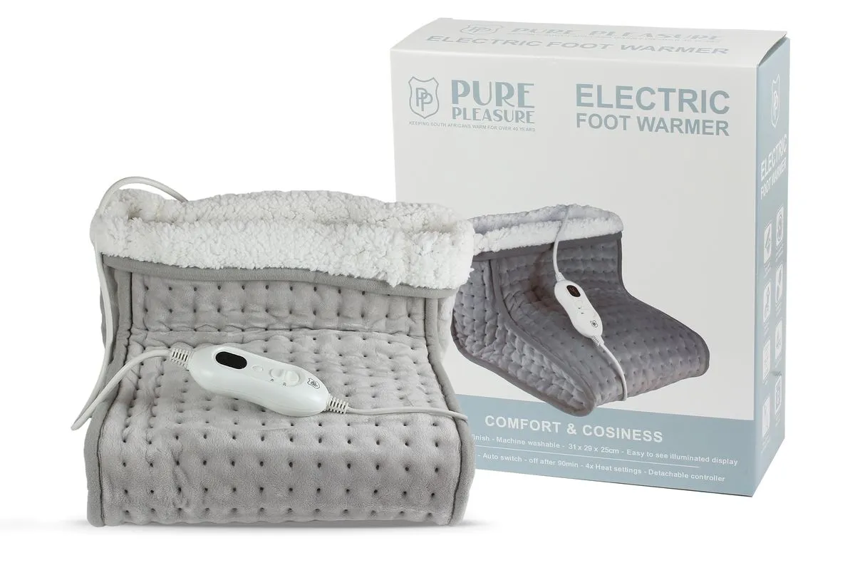 PURE PLEASURE Electric Heated Foot Warmer | 4 Heat Settings