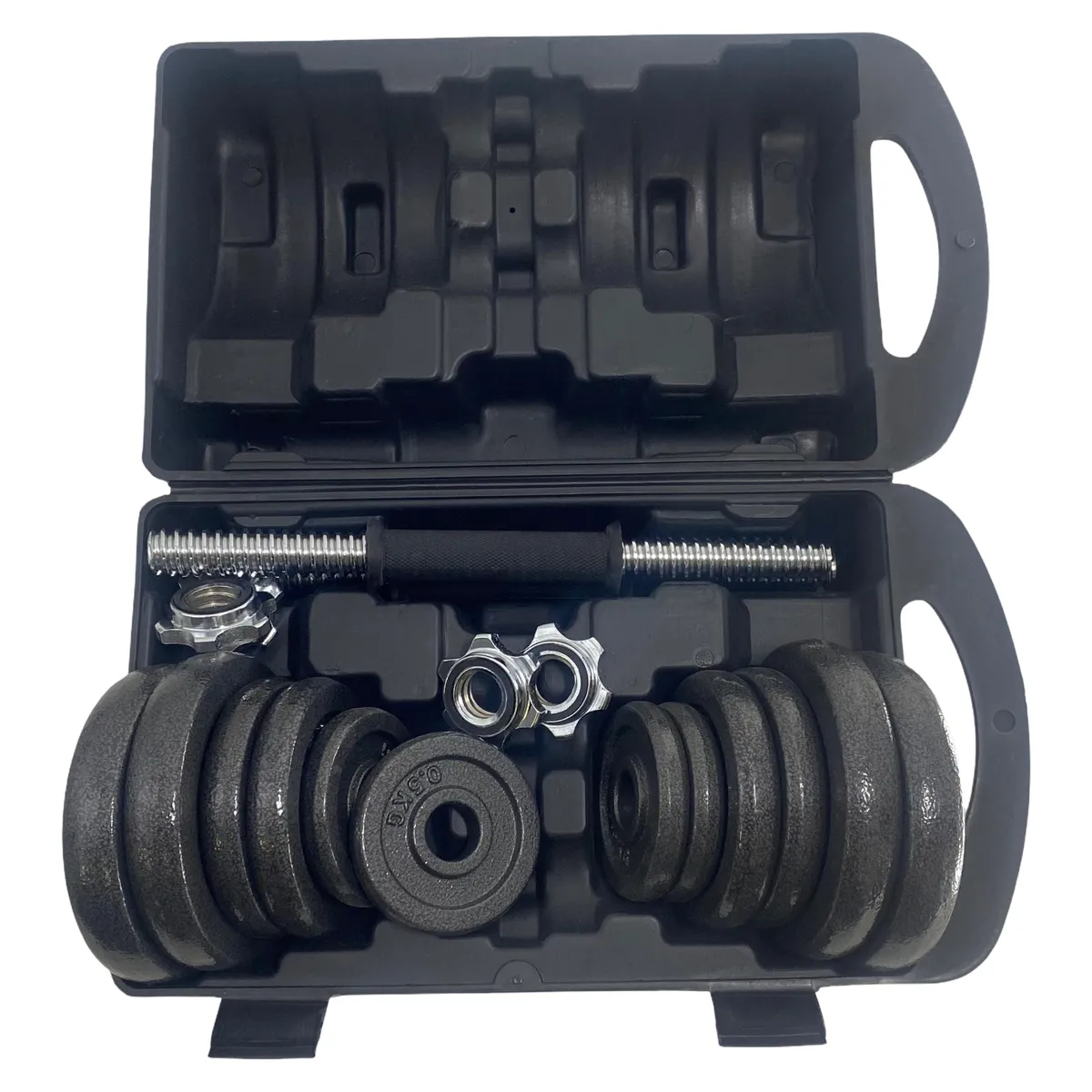 30kg Barbell & Dumbbell Set - Cast Iron, Fitness