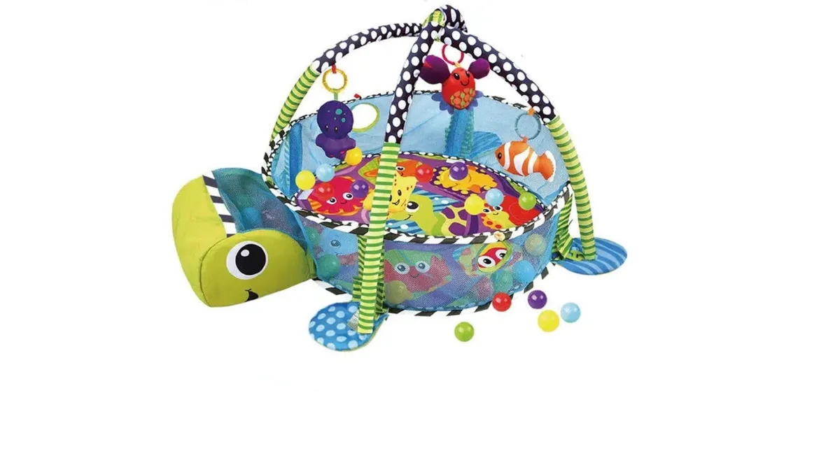 3 in 1 Baby Playmat And Ball Pit - Blue/Yellow