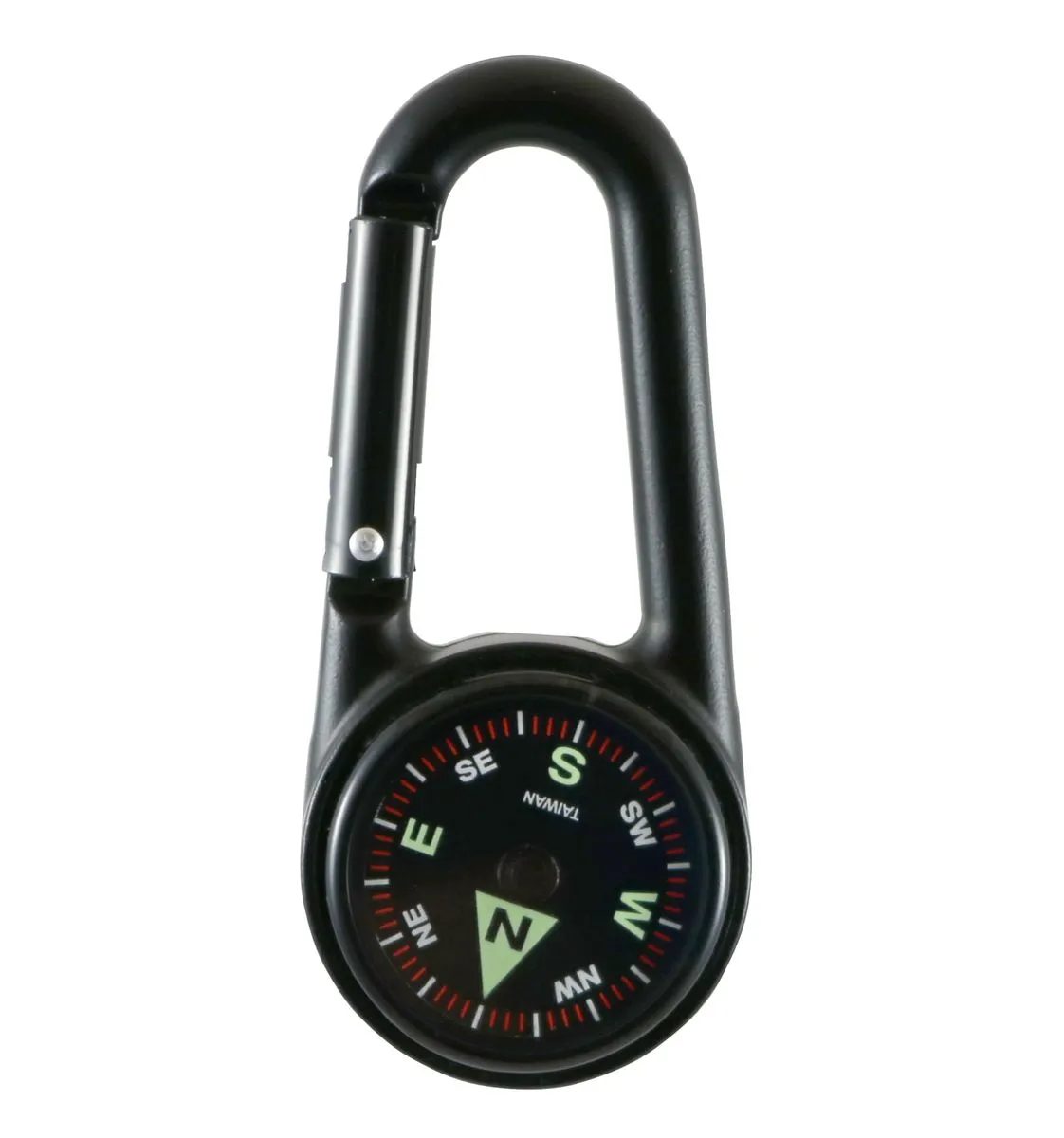Aluminum Compass with Carabiner, Liquid-Filled & Luminous Dial for Hiking