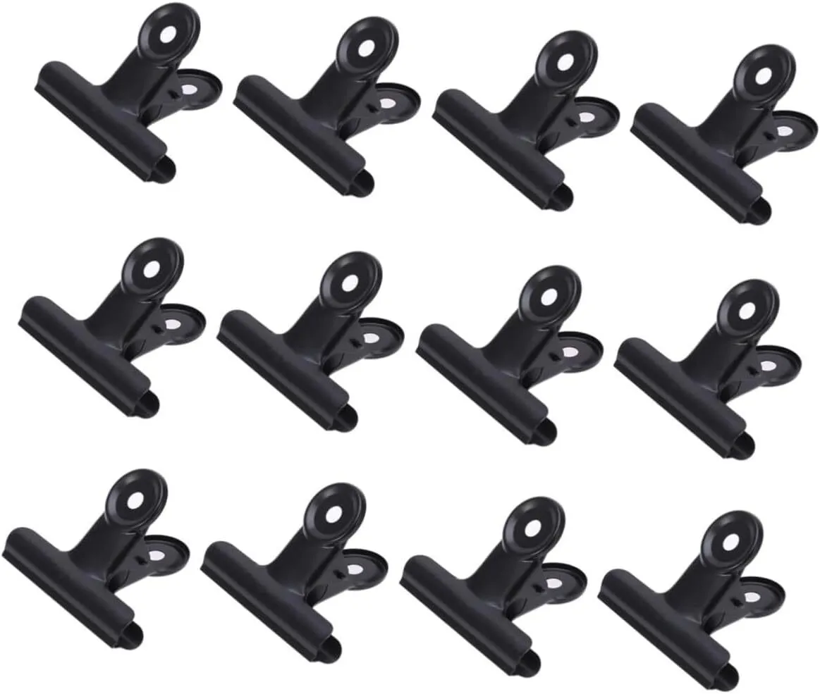 12Pcs Metal Binder Clips Office Supplies for Organizing Tickets Binding