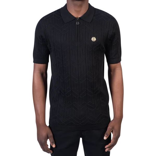 Rossimoda Gianno Polo Mens Black Knitted Golfer