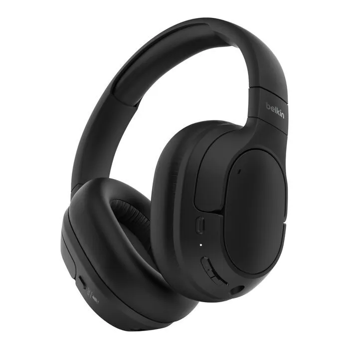 Belkin SoundForm Isolate Noise-Cancelling Wireless Headphones, over ear headphones with mic, Blueto…