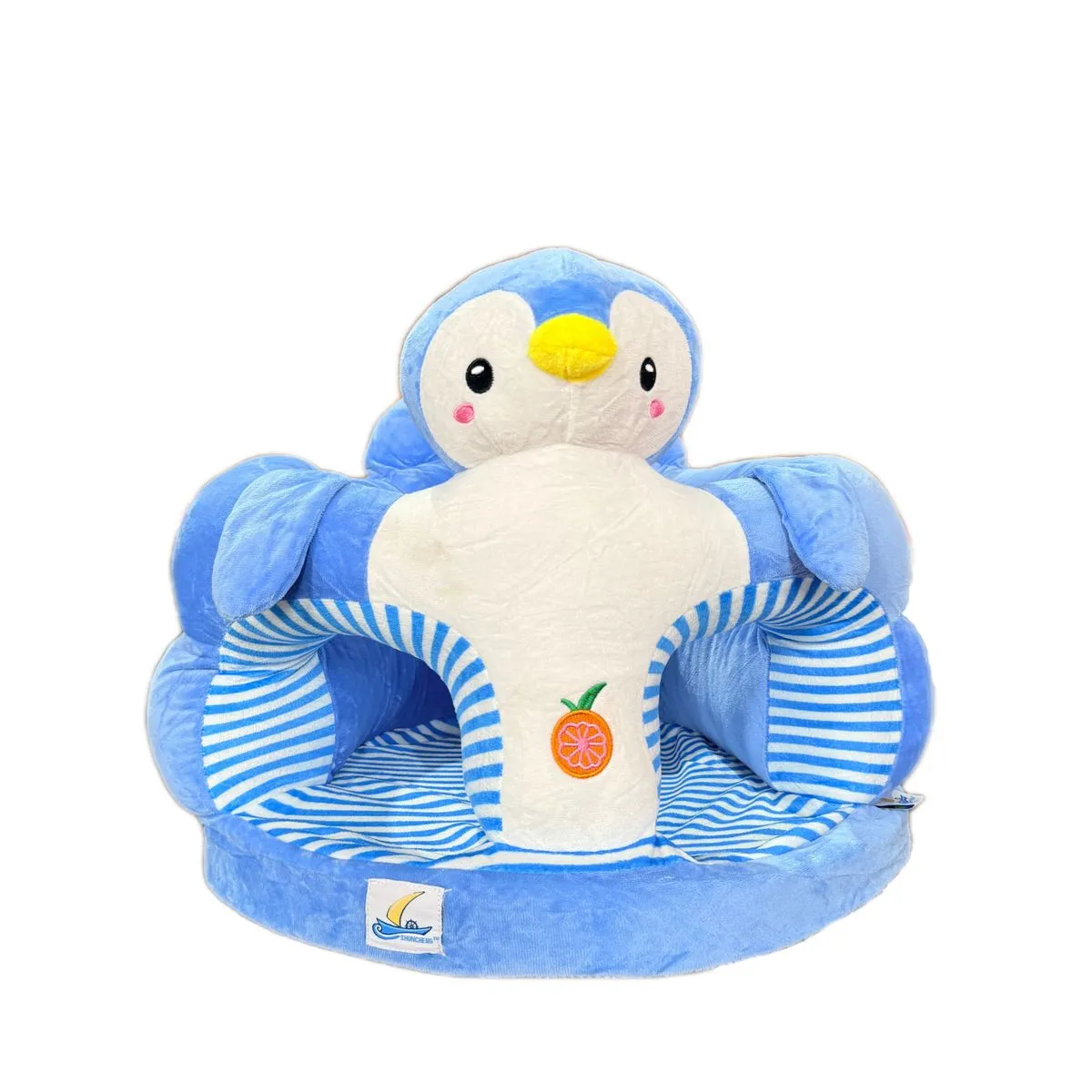 Cartoon Plush Baby Learning Sofa, Anti-Fall Infant Support Floor Seat - Blue