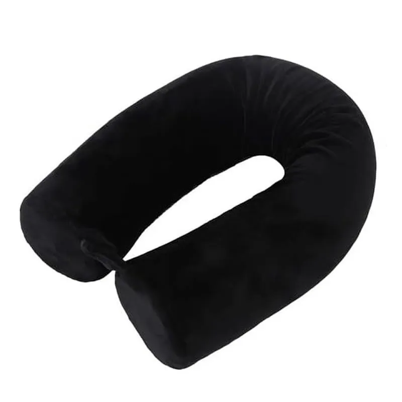 Travel Neck Pillow, Twist Memory Foam for Neck Support - Black