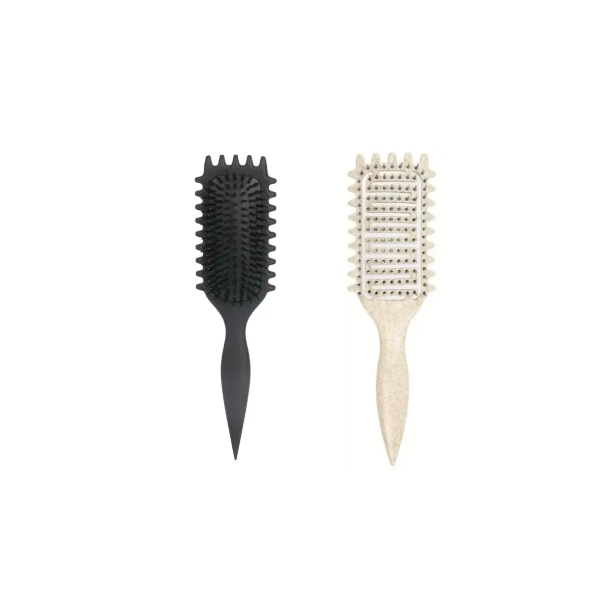 2 pack Bouncy Curl Brush - Styling Comb For Curly Hair - Black & Beige