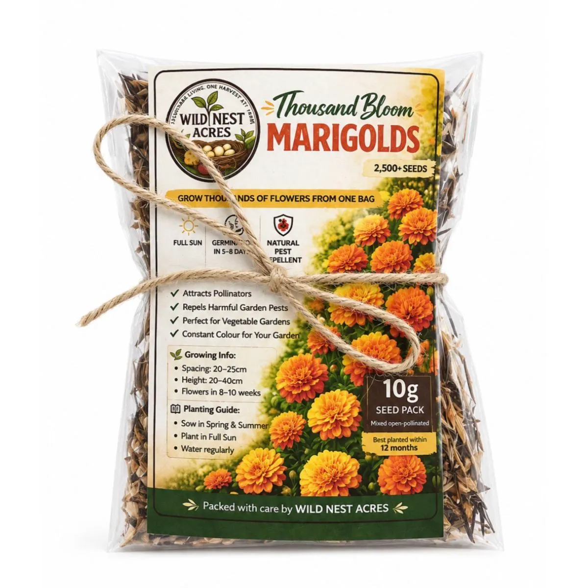 Thousand Bloom Marigold Seeds 10g - 2,500+ Seeds