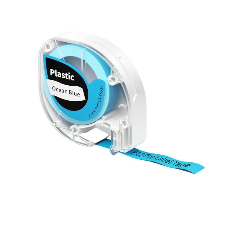 Phomemo P12 Pro Label Tape - 12mm x 4m Colored Thermal Labels Replacement - Black on Blue