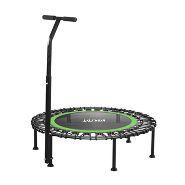 Flexi Muscles - Rebounder Fitness Trampoline with Adjustable Handle Bar - Green