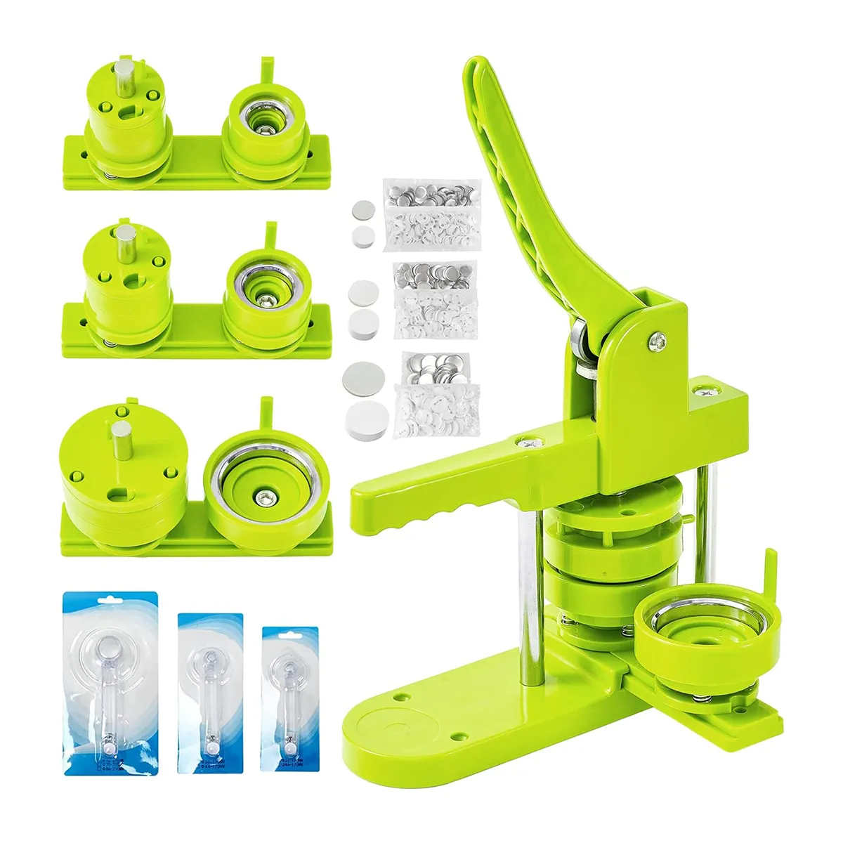 Button Maker Machine 32/44/58mm with 100 Sets Free Supplies - Green