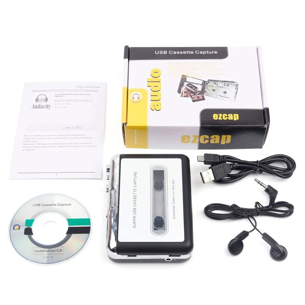 Portable USB Cassettes Tape to MP3 Converter for Digitizing Analogs