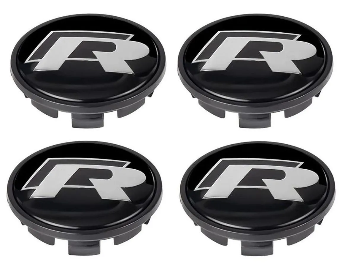 Limited Edition Wheel Center Caps - 65mm Compatible with VW Golf Golf R Style
