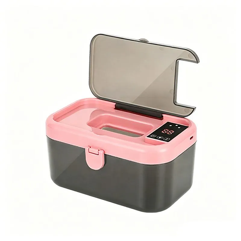 USB Wet Wipe Warmer, 24H Constant Temperature with Spring-Loaded Top Plate - Pink
