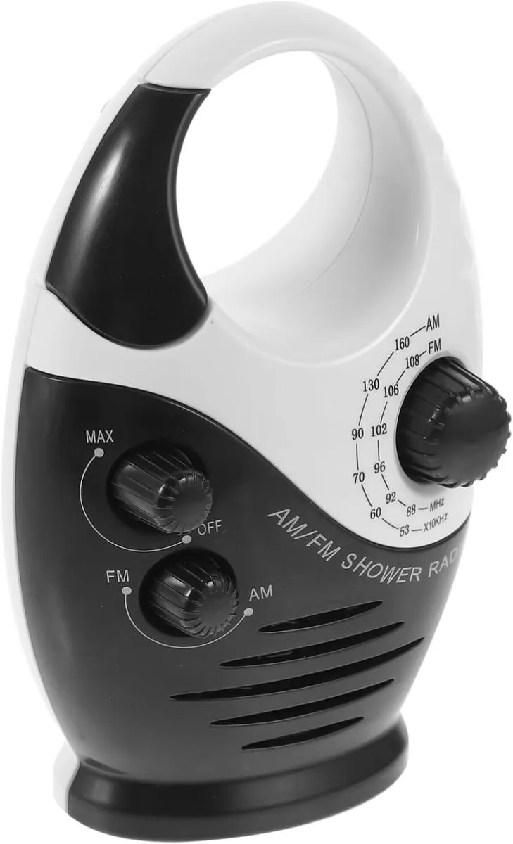 Shower Radio Portable Am Fm Bathroom Speaker Top Handle for Music